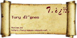 Tury Ágnes névjegykártya