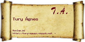 Tury Ágnes névjegykártya